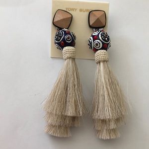 NWT Tory Burch silk tassel earrings